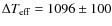 $\Delta T_{\rm eff}=1096\pm100$