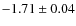 $-1.71 \pm 0.04$