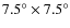 $7.5^\circ \times 7.5^\circ $