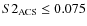$S2_{\rm ACS} \leq 0.075$