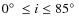 $0 \hbox{$^\circ$ }\leq i \leq 85 \hbox{$^\circ$ }$