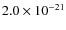 $2.0\times10^{-21}$