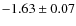 $-1.63\pm 0.07$