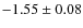 $-1.55\pm 0.08$