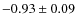 $-0.93\pm 0.09$