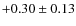 $+0.30\pm 0.13$