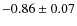$-0.86\pm 0.07$