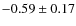 $-0.59\pm 0.17$