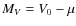 $M_{V}=V_{0}-\mu$