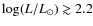 $\log(L/L_\odot) \gtrsim 2.2$