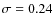 $\sigma = 0.24$
