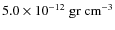 $5.0 \times 10^{-12} \; \rm gr ~ cm^{-3}$