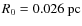 $R_0=0.026 ~\rm pc$
