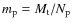 $m_{\rm p}=M_{\rm t}/N_{\rm p}$