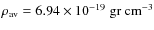 $\rho_{\rm av}=6.94\times 10^{-19} \; \rm gr ~ cm^{-3}$
