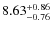 $8.63^{\rm +0.86}_{-0.76}$