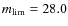 $m_{\rm lim}=28.0$