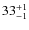 $33^{\rm +1}_{-1}$