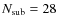 $N_{\rm sub}=28$