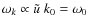 $\omega_k \propto {\tilde u}
~ k_0 = \omega_0$