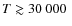 $T
\gtrsim 30~000~$