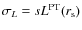$\sigma_{L}=s L^{\rm PT}(r_{\rm s})$