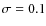 $\sigma =0.1$