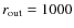 $r_{\rm out}=1000$