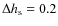$\Delta h_{\rm s} = 0.2$