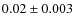 $0.02\pm0.003$