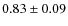 $0.83\pm0.09$