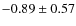 $-0.89\pm0.57$