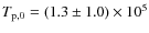 $T_{\rm p,0}=(1.3\pm 1.0) \times 10^5$