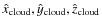 $\hat{x}_{\rm
cloud},\hat{y}_{\rm cloud},\hat{z}_{\rm cloud}$