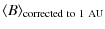 $\displaystyle \langle B \rangle_{\rm corrected~to~1~AU}$