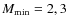 $M_{\rm min} = 2, 3$