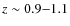 $z\sim 0.9{-}1.1$