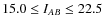 $15.0 \leq I_{AB} \leq 22.5$