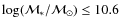 $\log ({\cal M}_{*}/{\cal M}_{\odot}) \leq 10.6 $