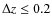 $\Delta z \leq 0.2$