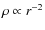 $\rho \propto r^{-2}$