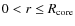 $0 < r \le R_{\rm core}$