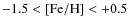 $-1.5 < {\rm [Fe/H]}< +0.5$