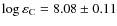 $\log\varepsilon_{\rm C}=8.08 \pm 0.11$
