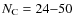 $N_{\rm C}=24{-}50$