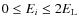 $0 \leq E_i \leq 2E_{\rm L}$