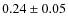 $0.24\pm 0.05$