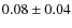 $0.08\pm 0.04$