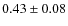 $0.43\pm 0.08$