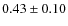 $0.43\pm 0.10$